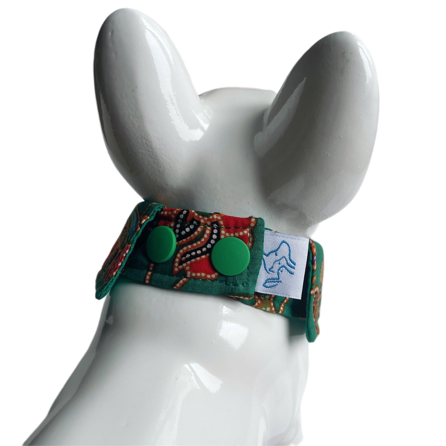 Batik Button Collar - Green