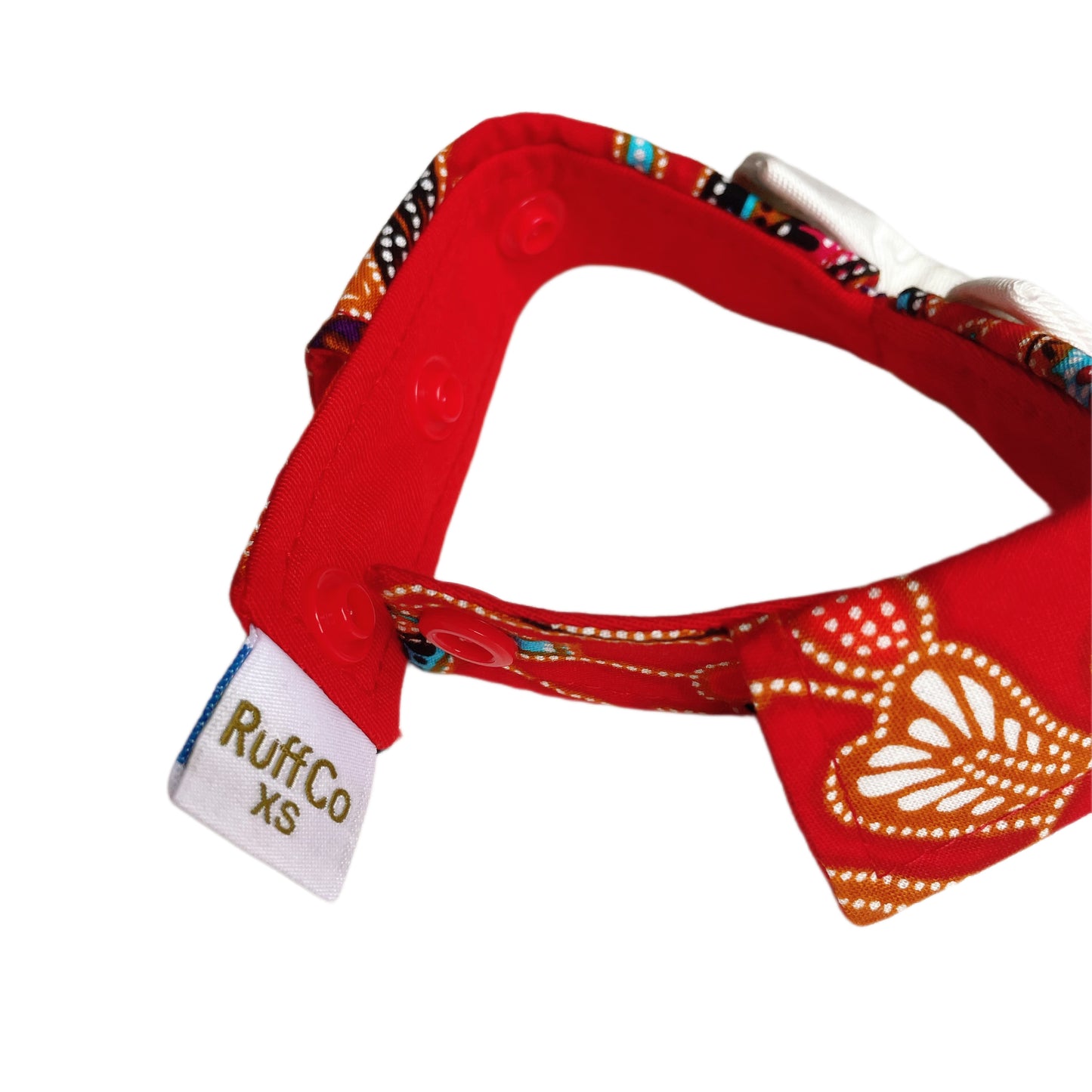 Batik Button Collar - Red