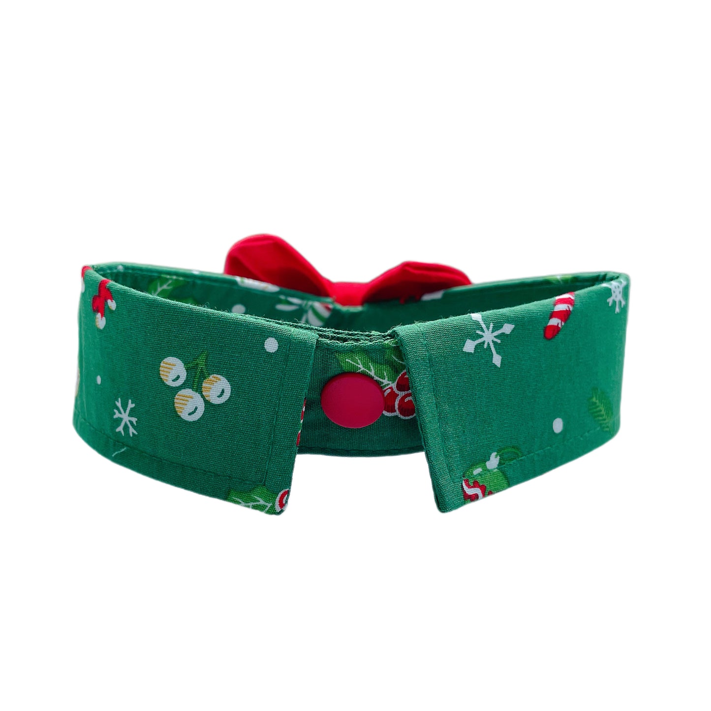 Christmas Coffee Button Collar - Green