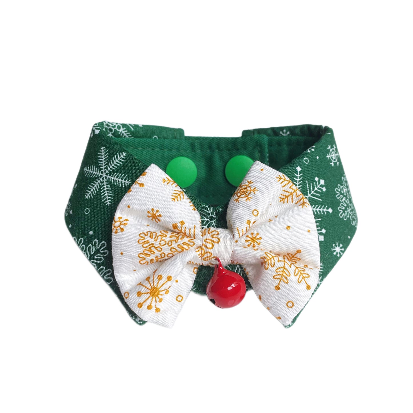 Snowflake Button Collar - Green