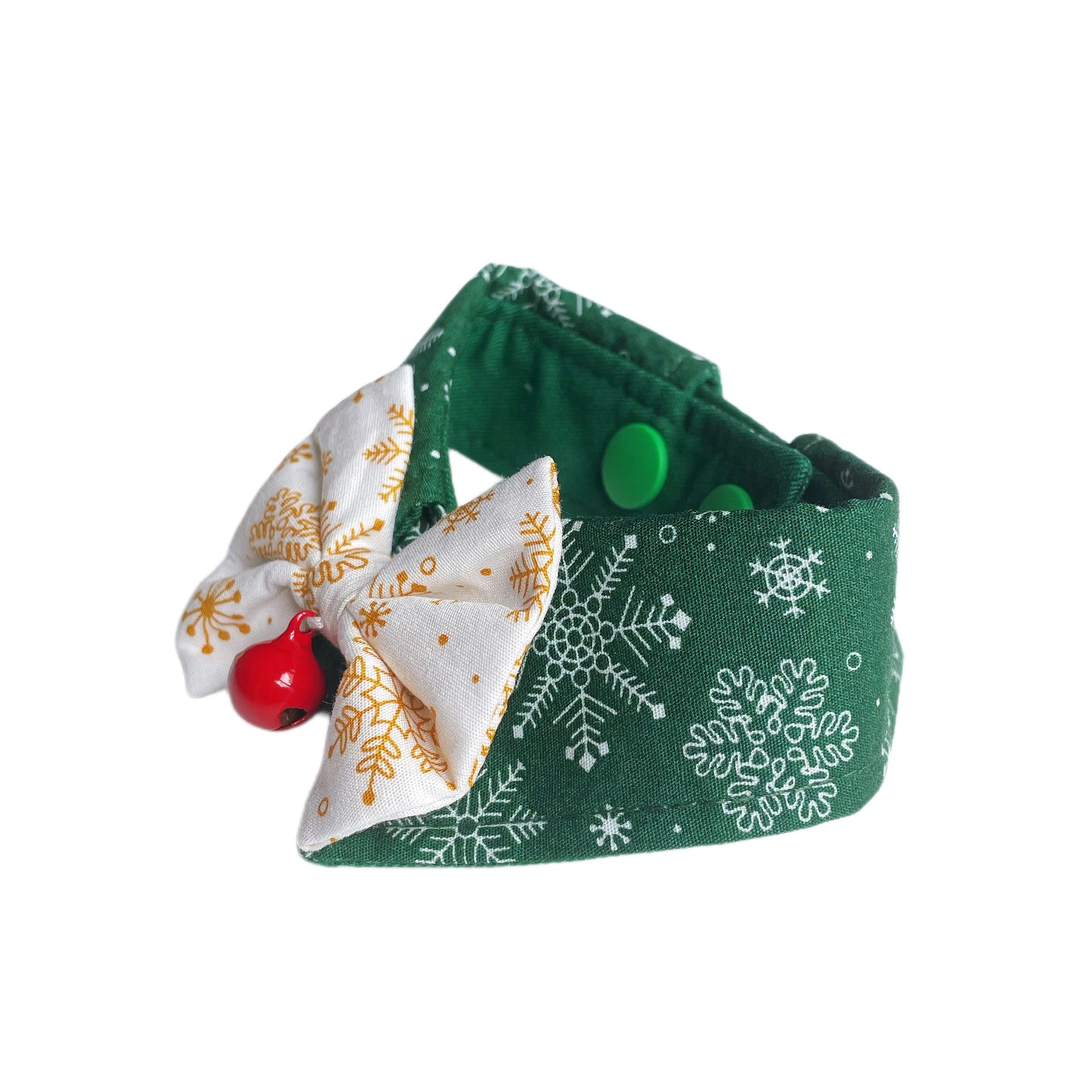 Snowflake Button Collar - Green