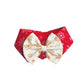 Snowflake Button Collar - Red
