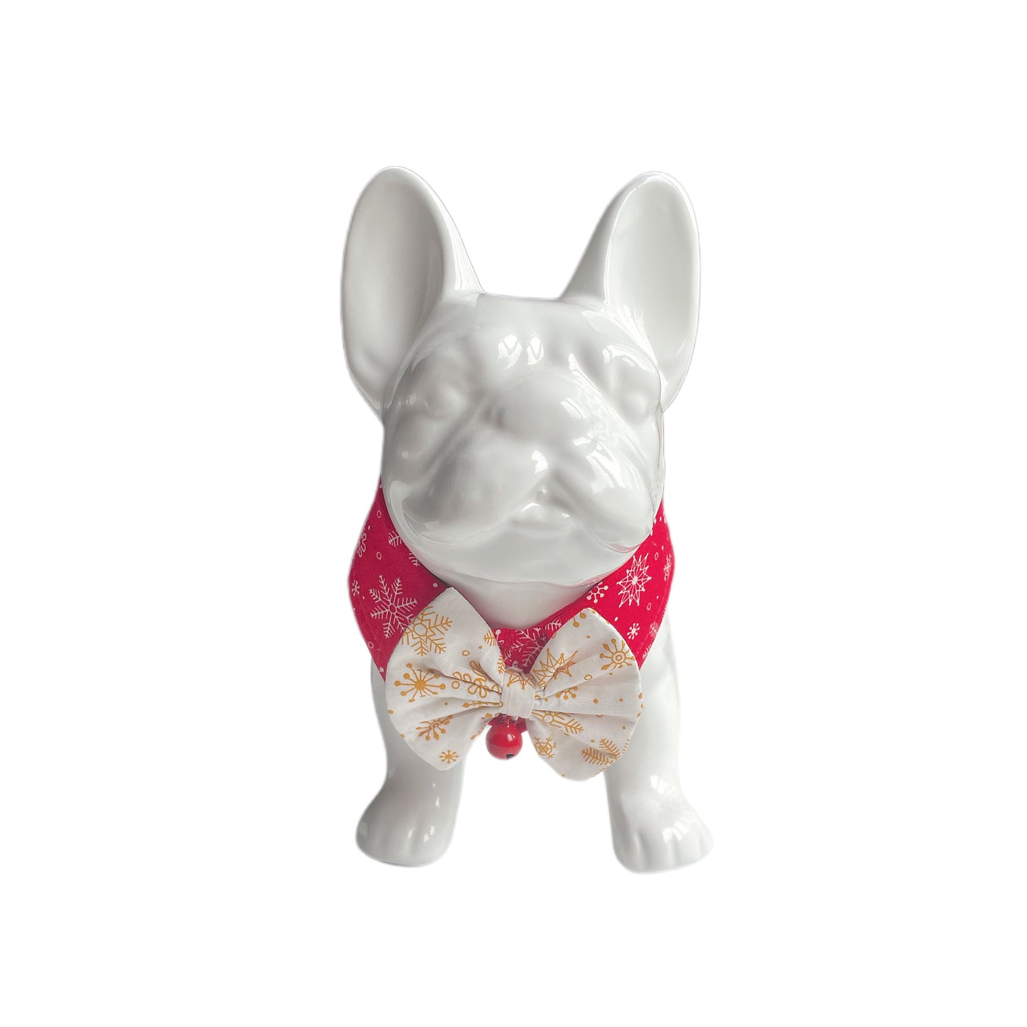 Snowflake Button Collar - Red