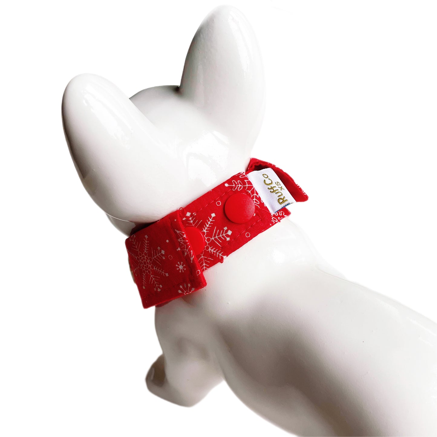 Snowflake Button Collar - Red
