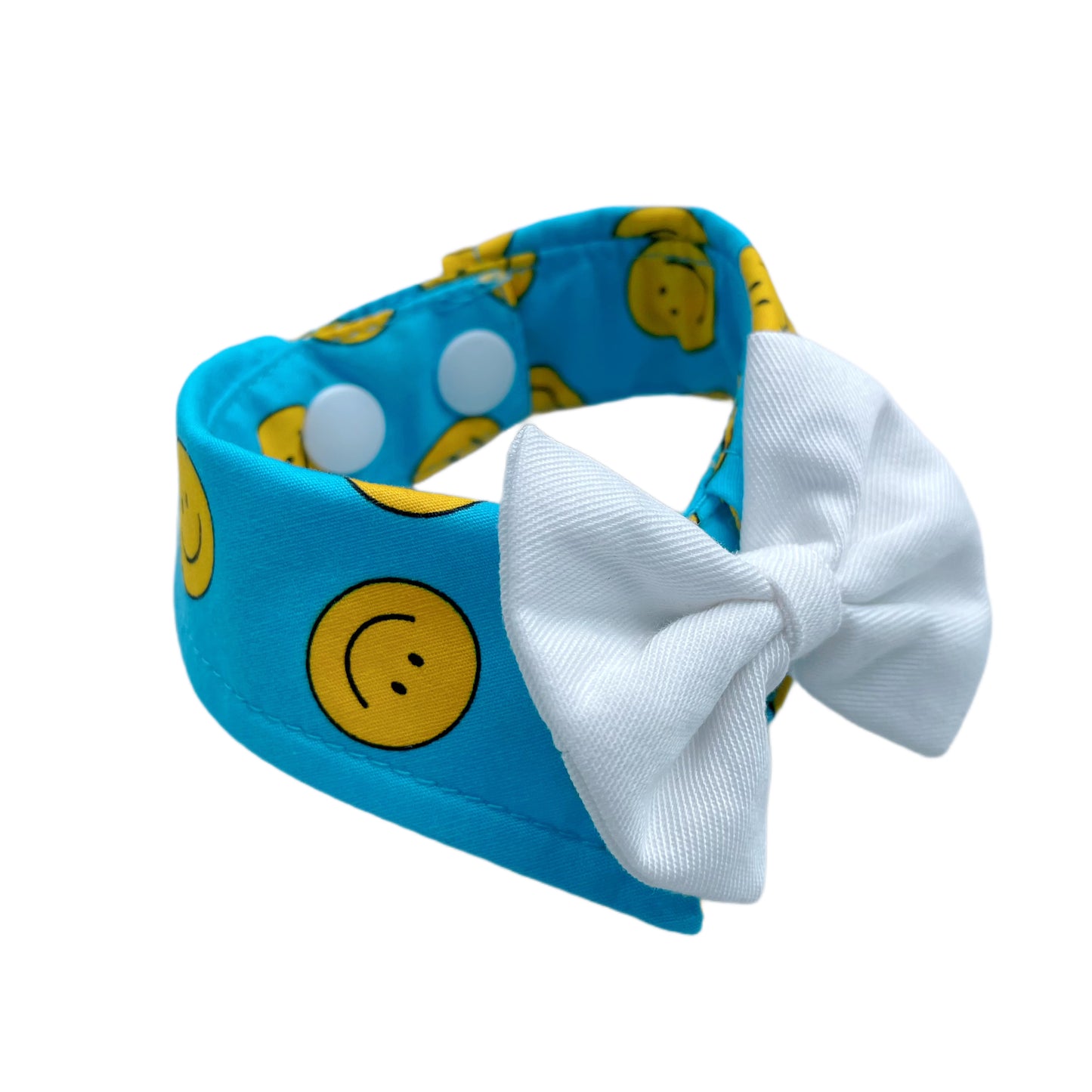 Smiley Button Collar - Blue