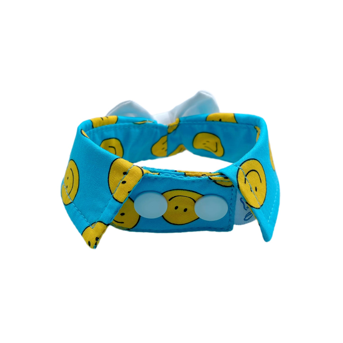 Smiley Button Collar - Blue