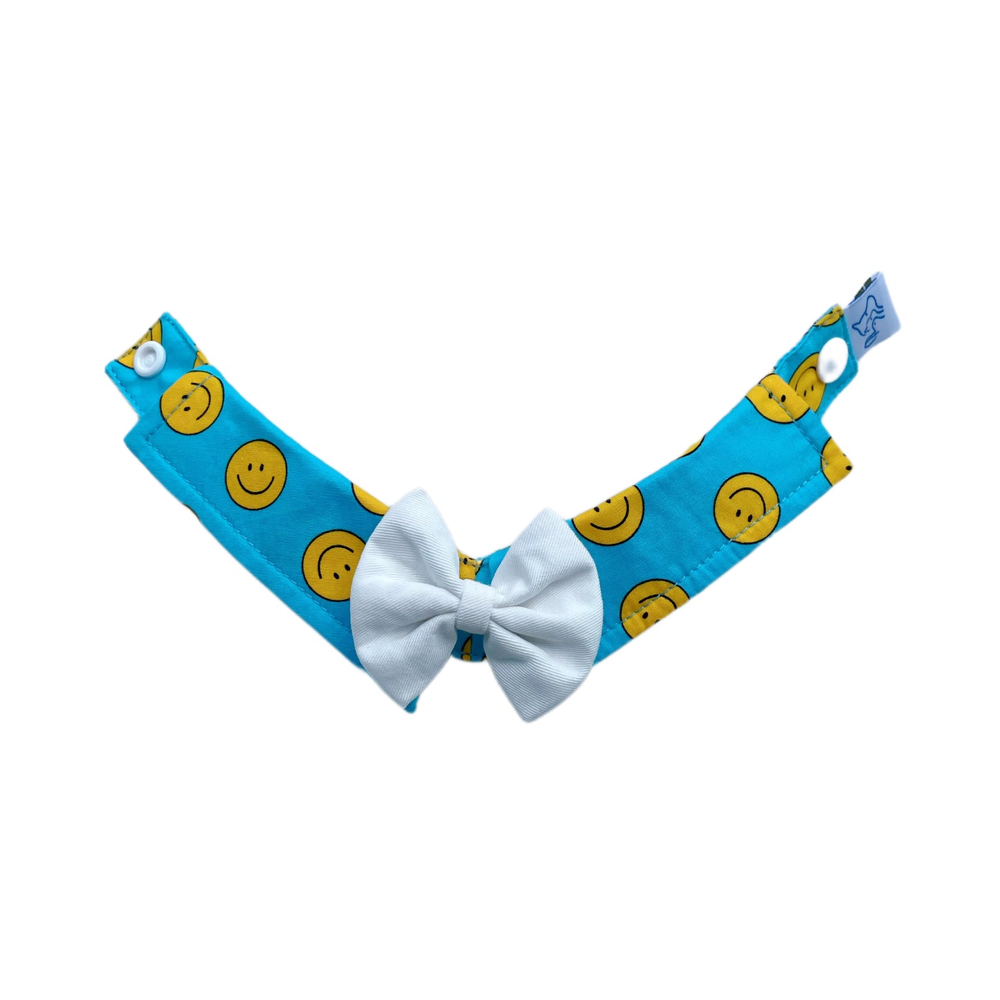 Smiley Button Collar - Blue