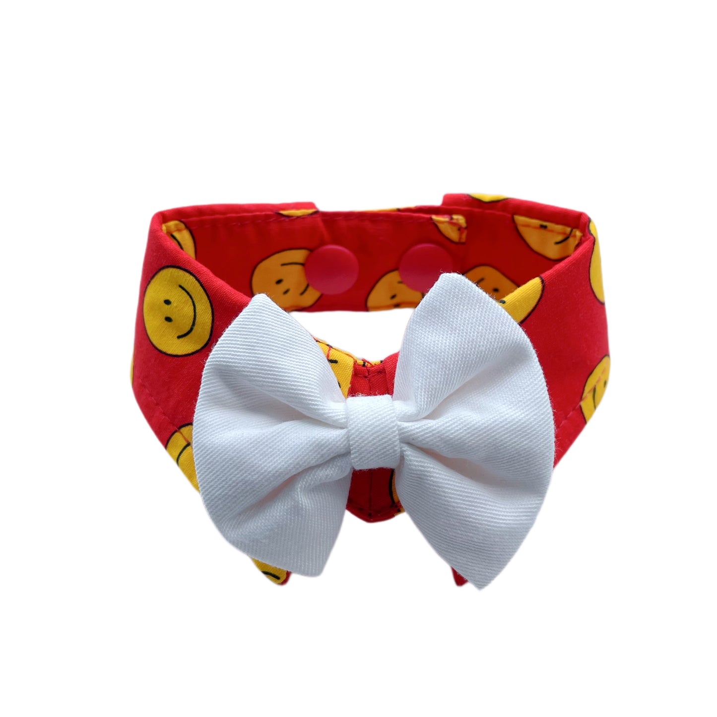 Smiley Button Collar - Red
