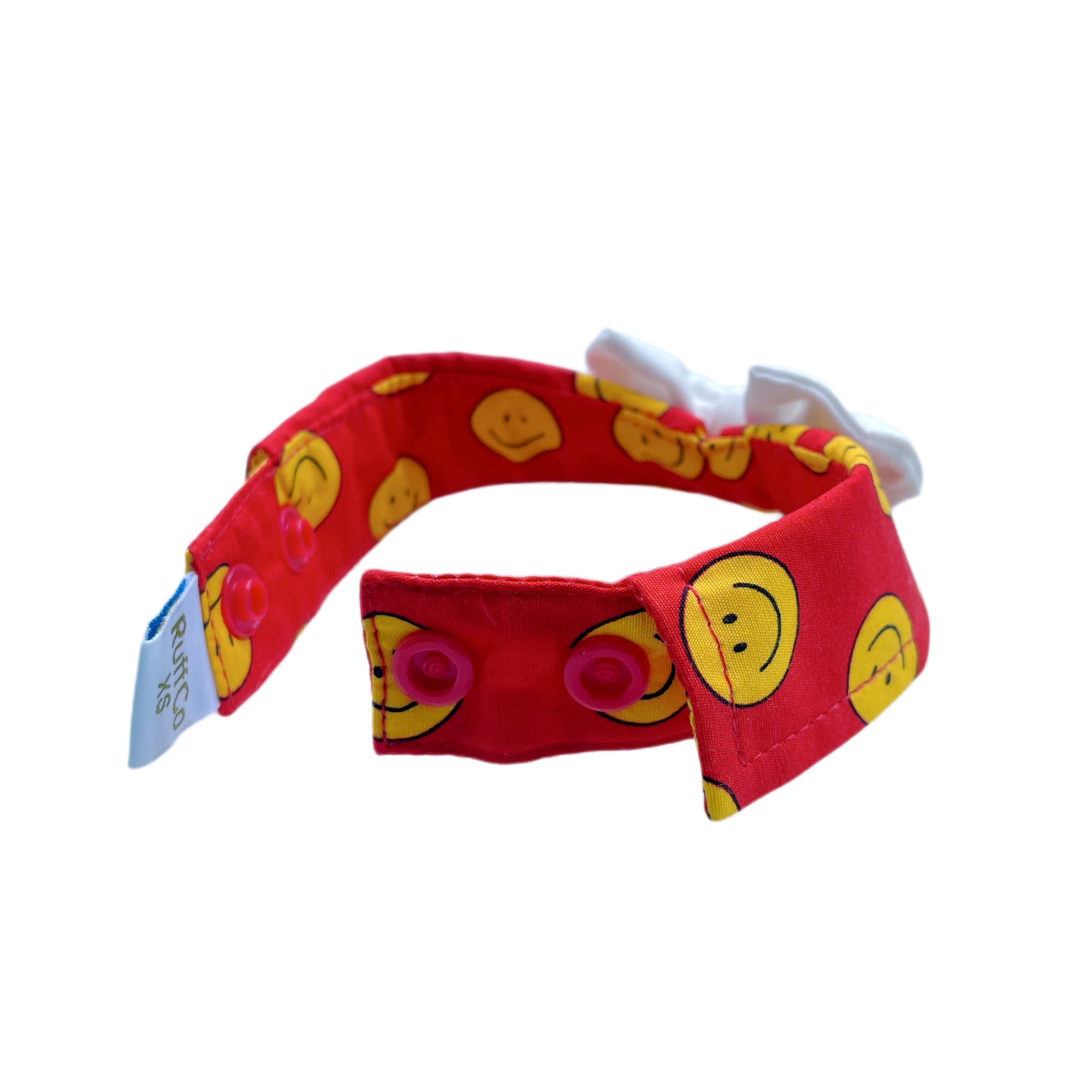 Smiley Button Collar - Red