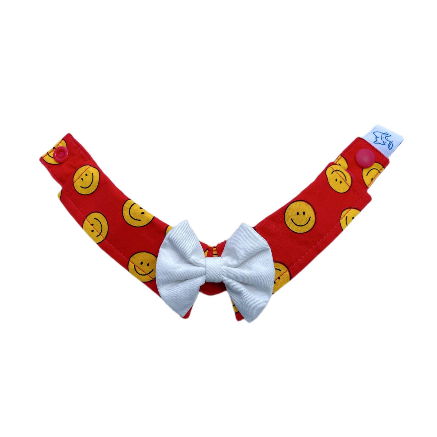 Smiley Button Collar - Red