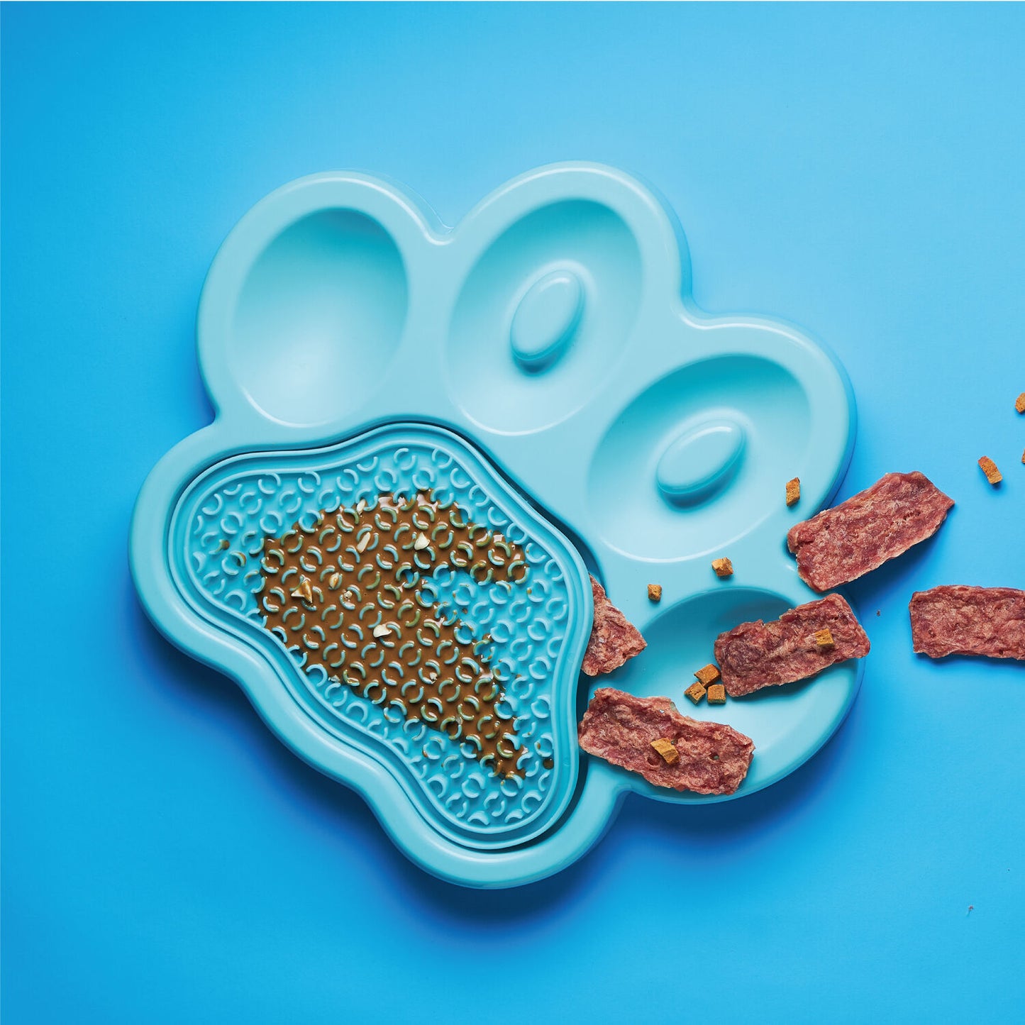 PAW 2-IN-1 Slow Feeder & Lick Pad - Blue (Easy)