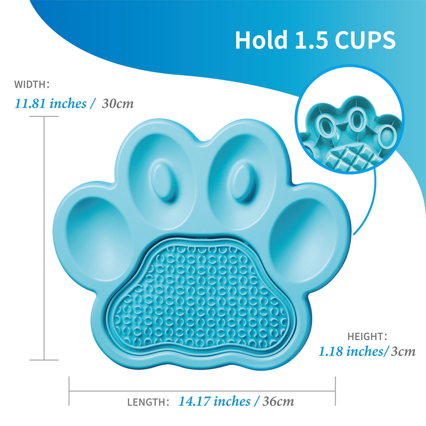 PAW 2-IN-1 Slow Feeder & Lick Pad - Blue (Easy)