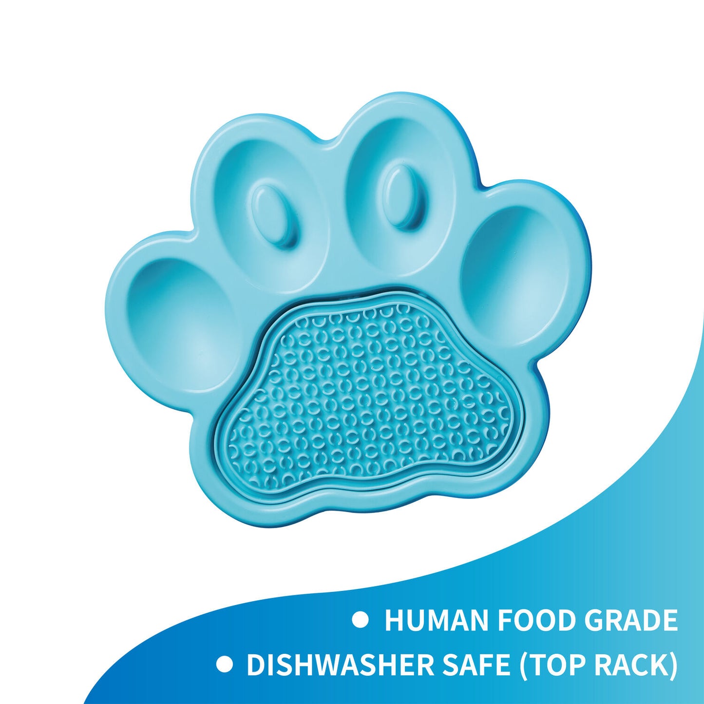 PAW 2-IN-1 Slow Feeder & Lick Pad - Blue (Easy)