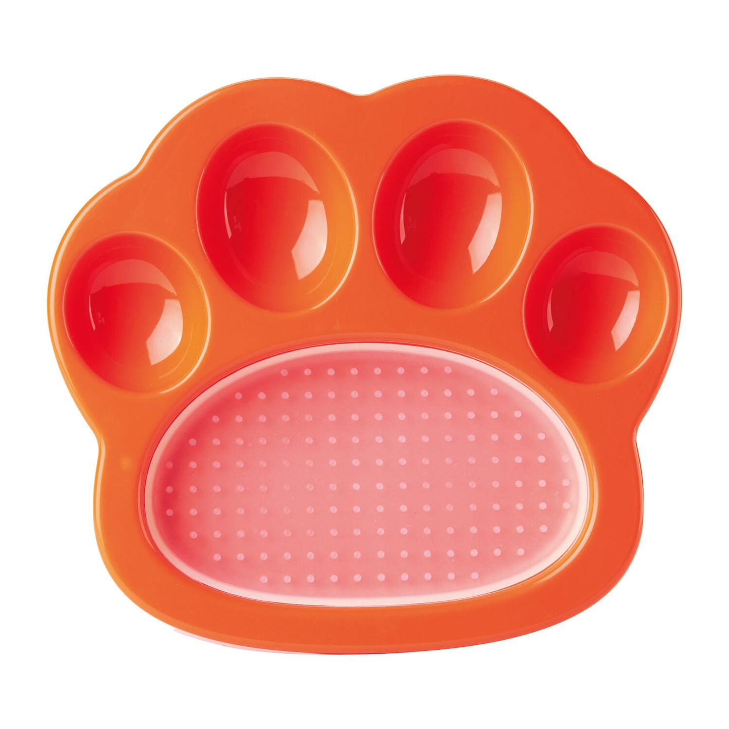 PAW 2-IN-1 Mini Slow Feeder & Lick Pad - Orange (Easy)