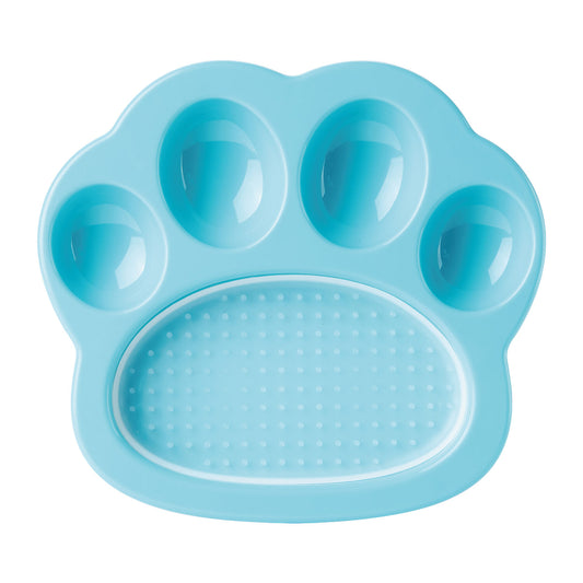 PAW 2-IN-1 Mini Slow Feeder & Lick Pad - Blue (Easy)