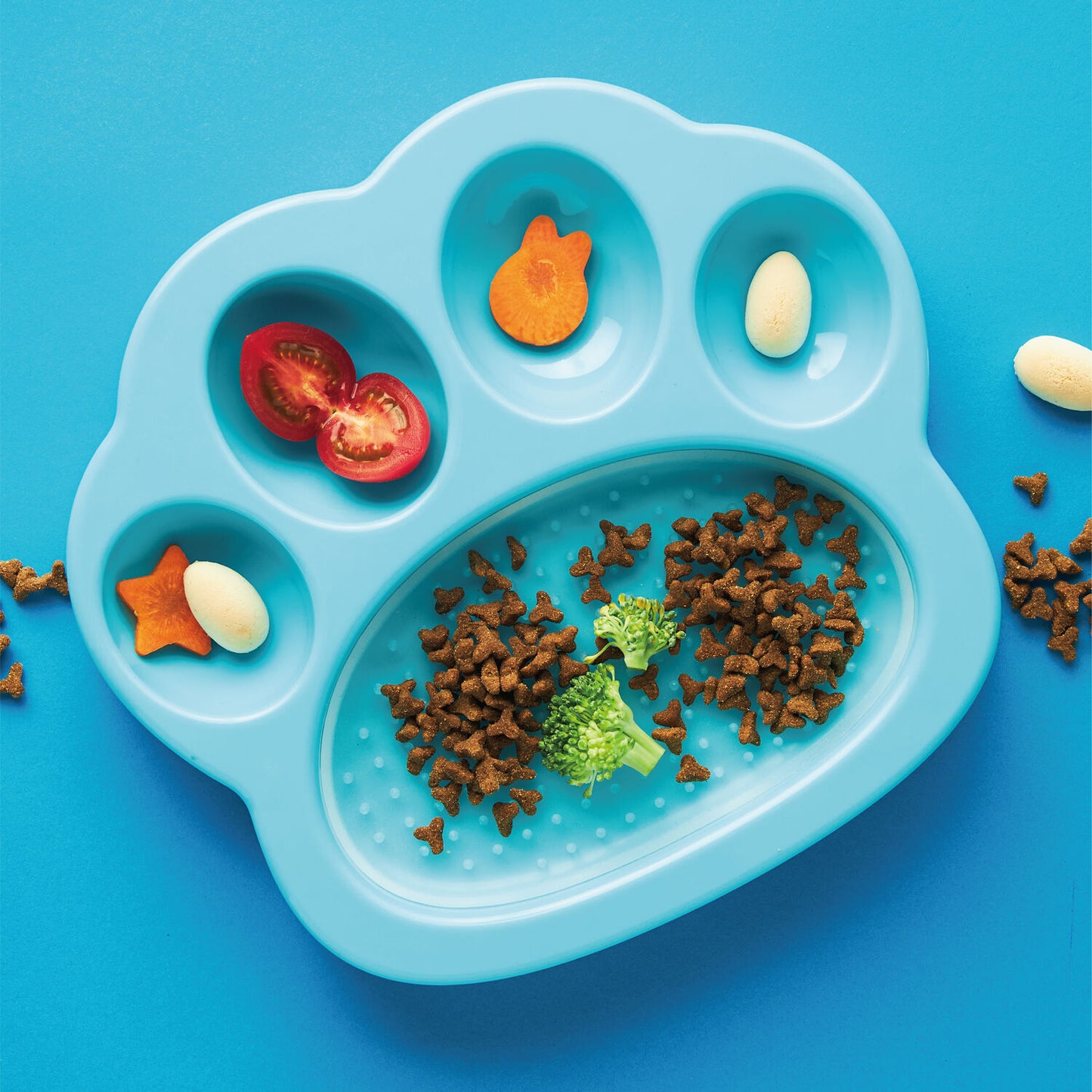 PAW 2-IN-1 Mini Slow Feeder & Lick Pad - Blue (Easy)