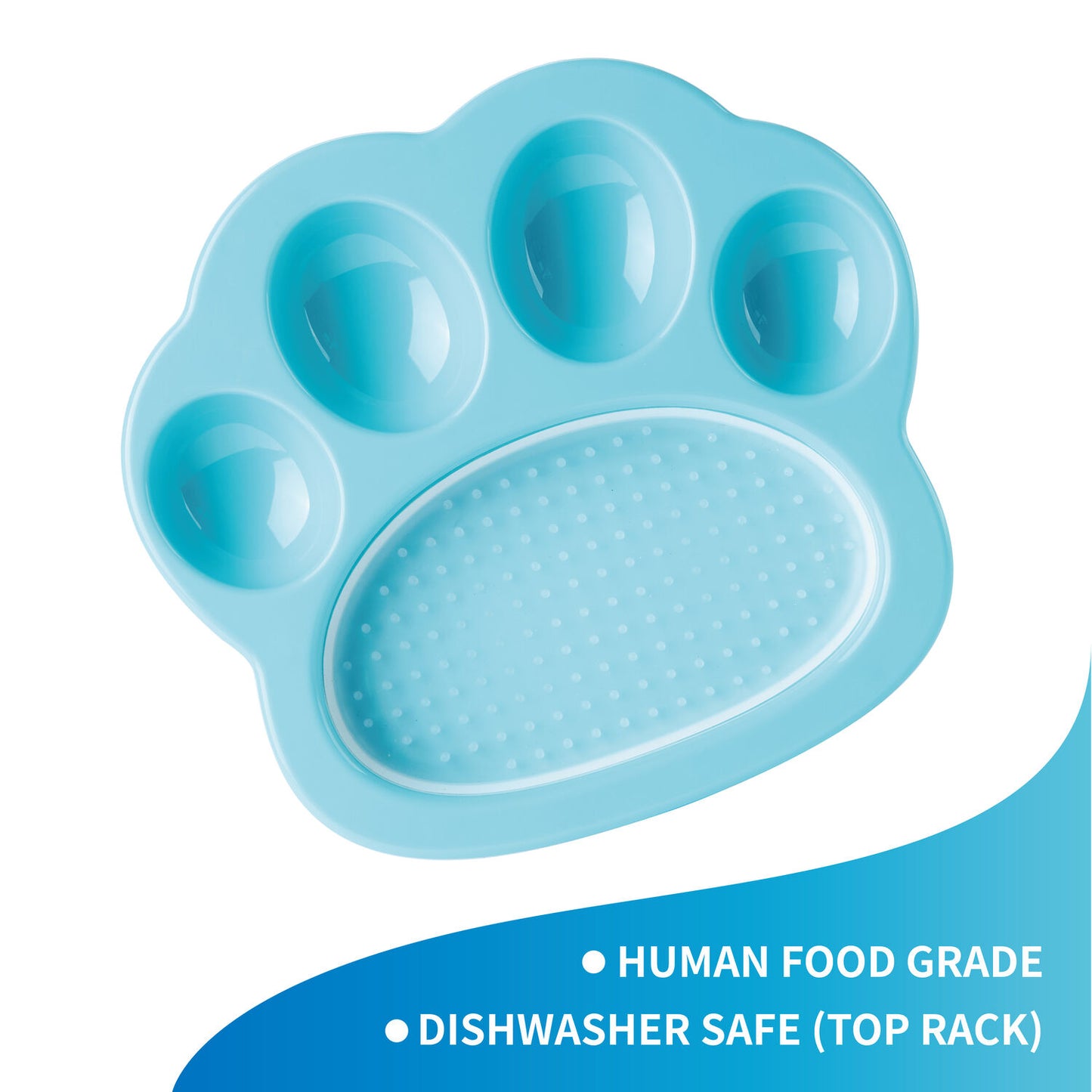 PAW 2-IN-1 Mini Slow Feeder & Lick Pad - Blue (Easy)