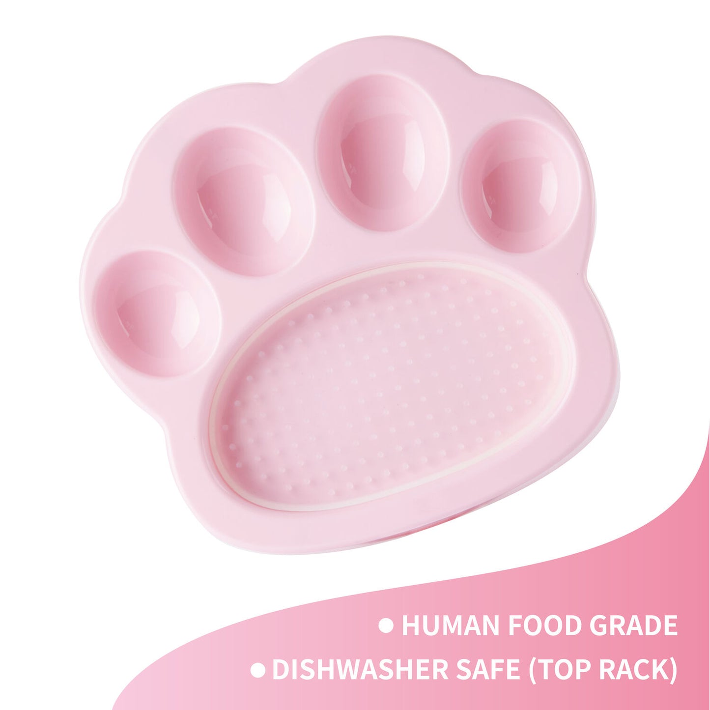 PAW 2-IN-1 Mini Slow Feeder & Lick Pad - Baby Pink (Easy)