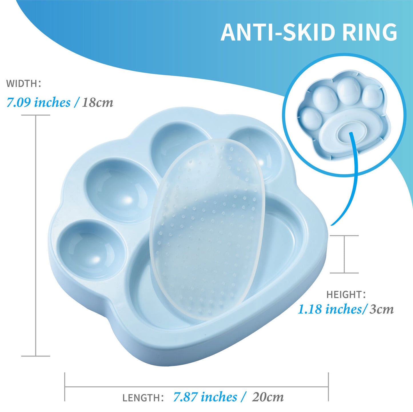 PAW 2-IN-1 Mini Slow Feeder & Lick Pad - Baby Blue (Easy)