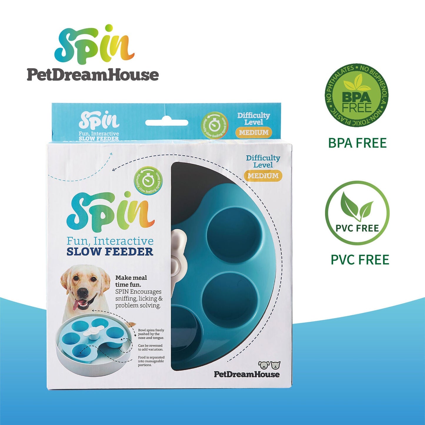 SPIN Interactive Feeder - Palette - Blue (Medium)