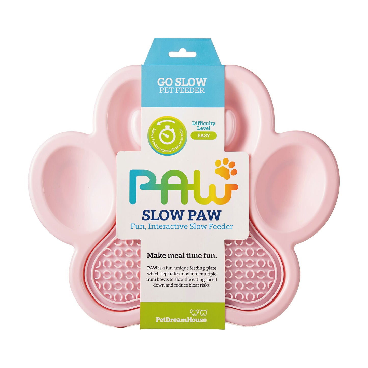 PAW 2-IN-1 Slow Feeder & Lick Pad - Baby Pink (Easy)