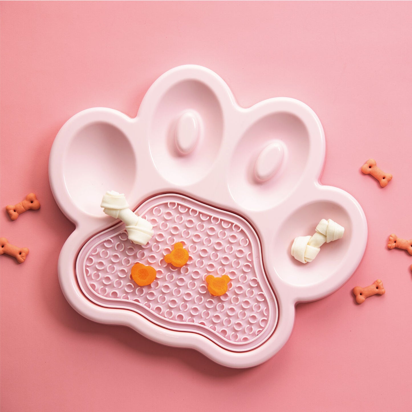 PAW 2-IN-1 Slow Feeder & Lick Pad - Baby Pink (Easy)