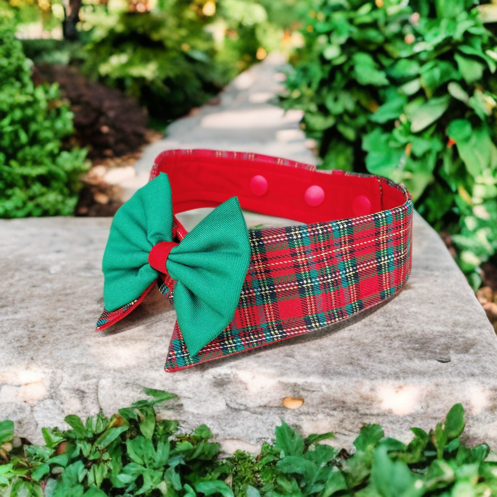 Christmas Plaid Collar - Red
