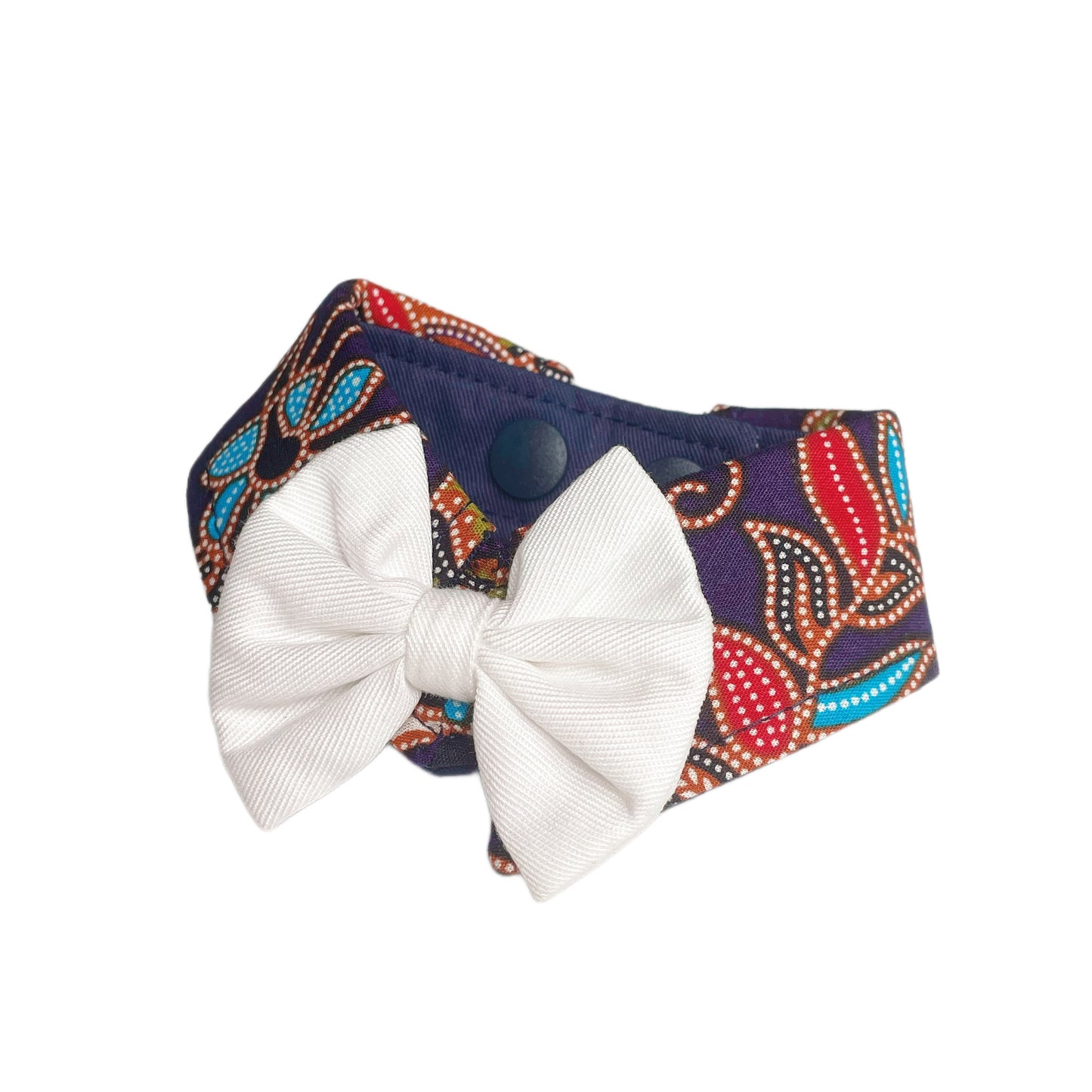 Batik Button Collar - Blue