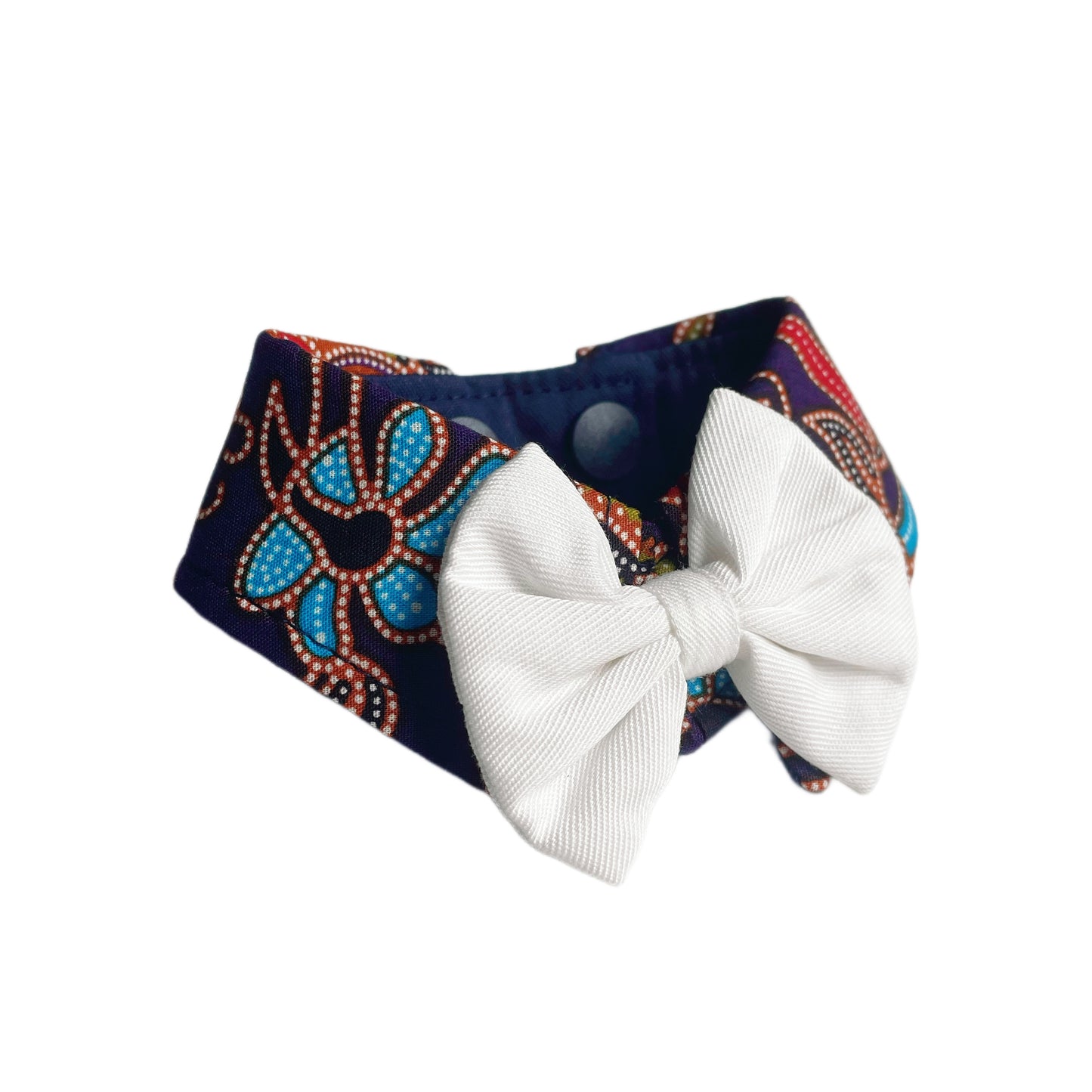 Batik Button Collar - Blue