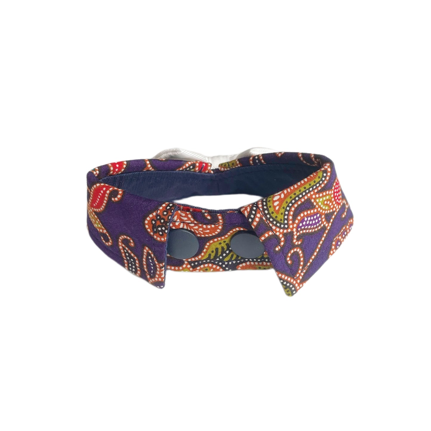 Batik Button Collar - Blue