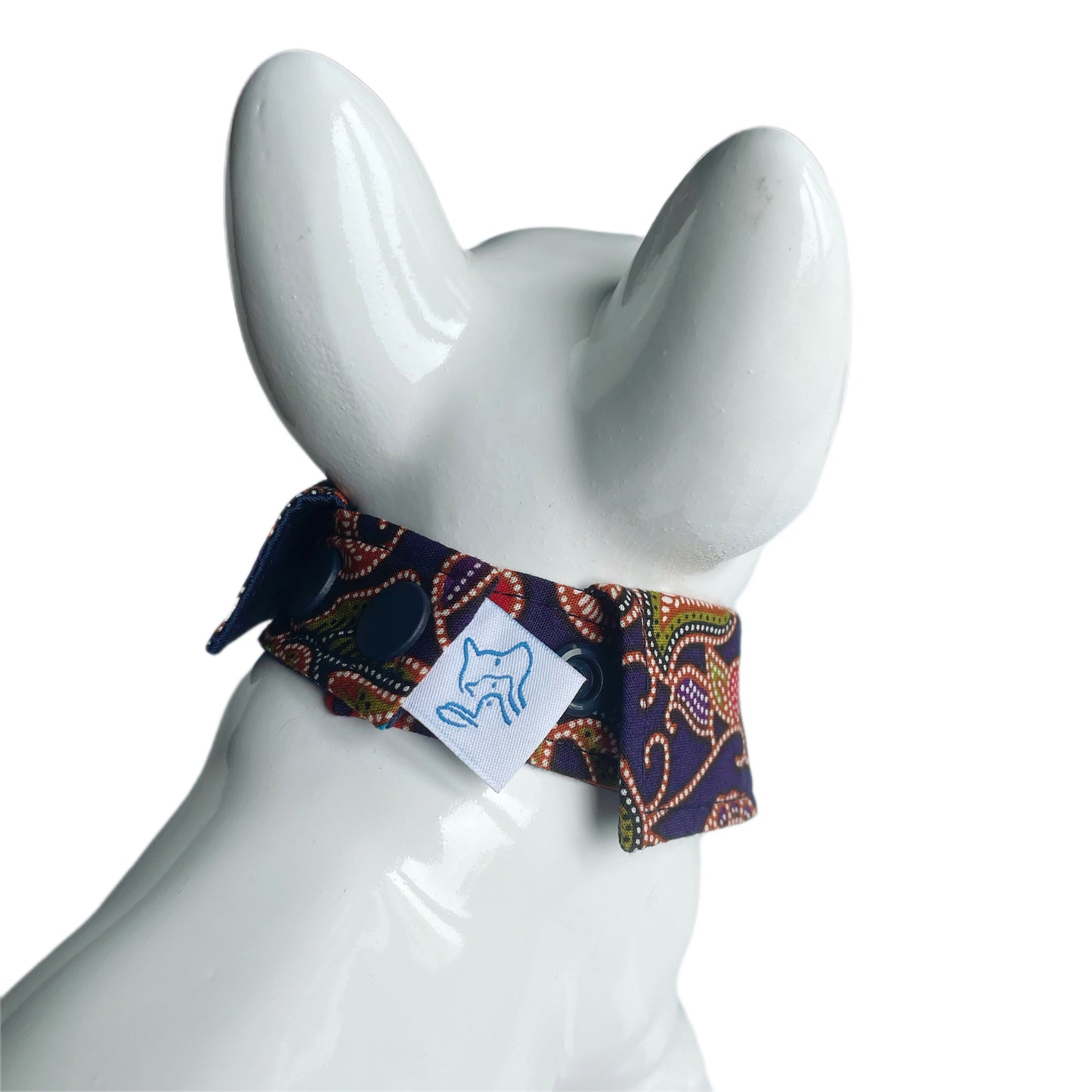 Batik Button Collar - Blue