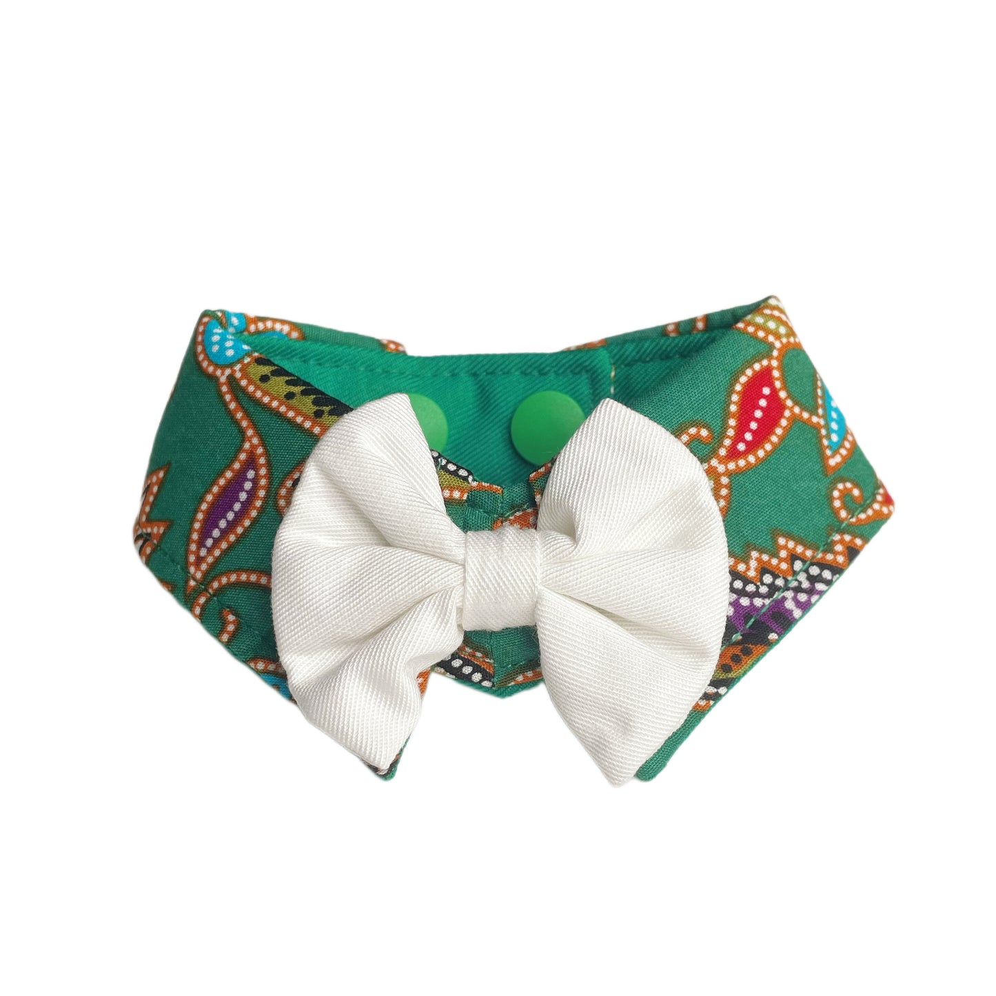 Batik Button Collar - Green