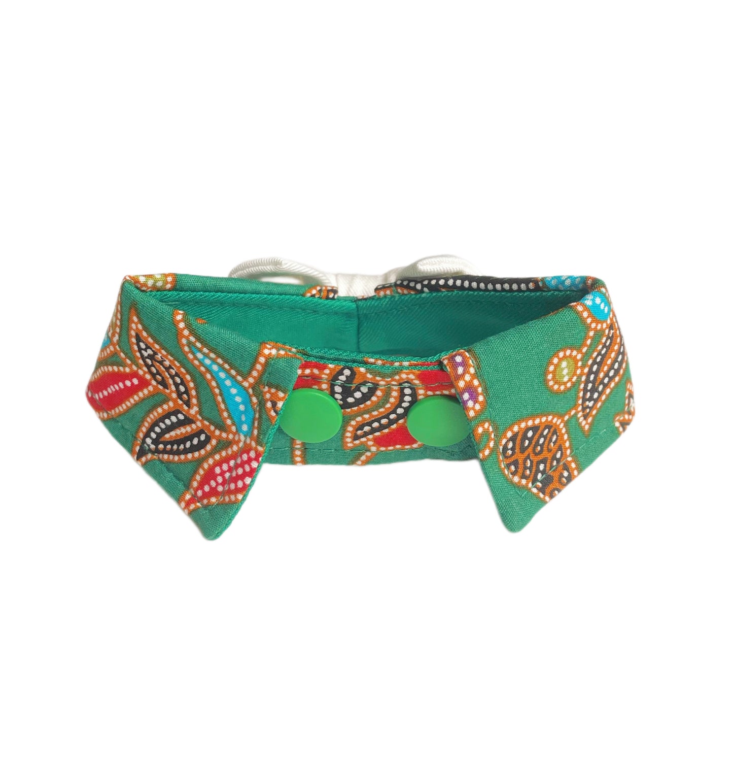 Batik Button Collar - Green