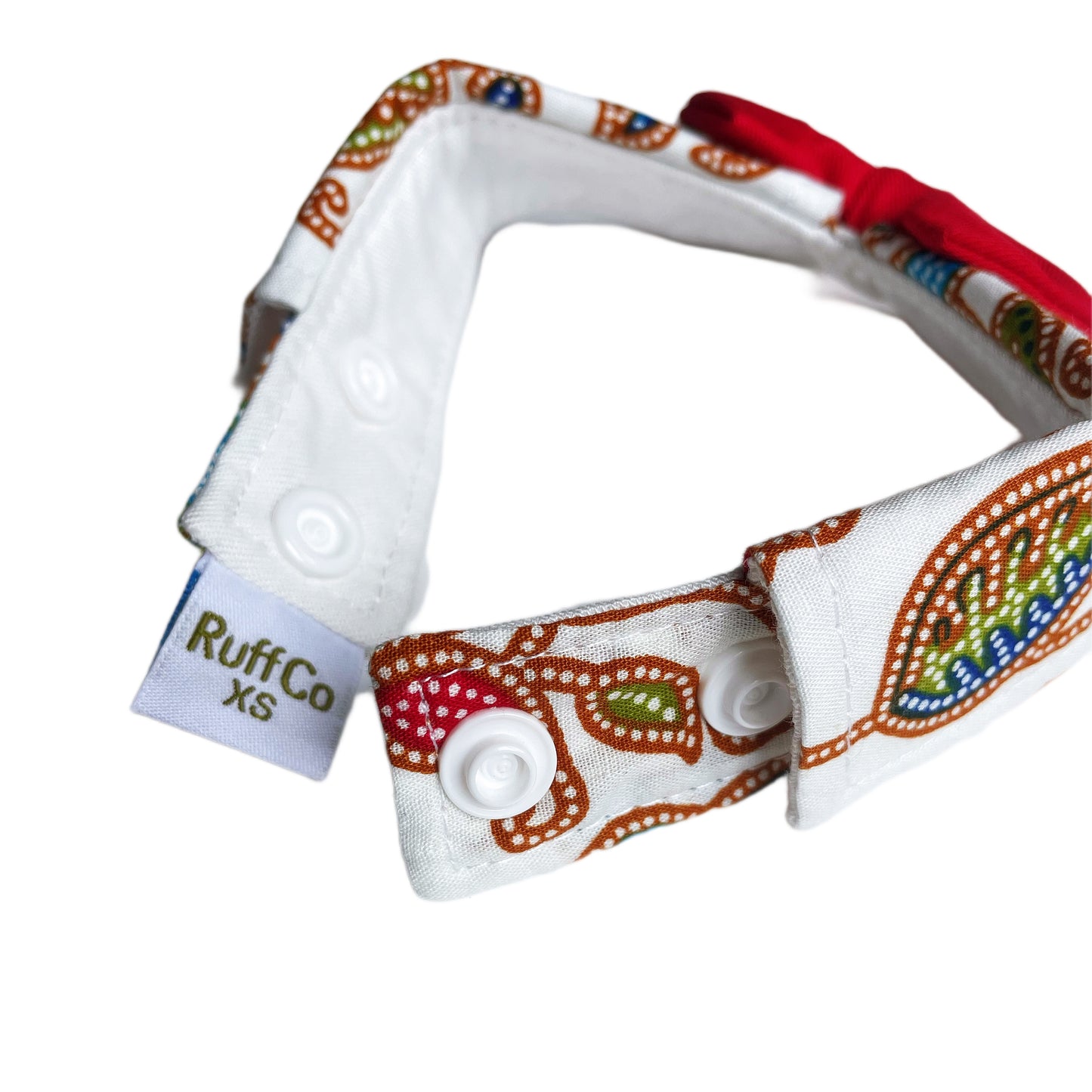 Batik Button Collar - White