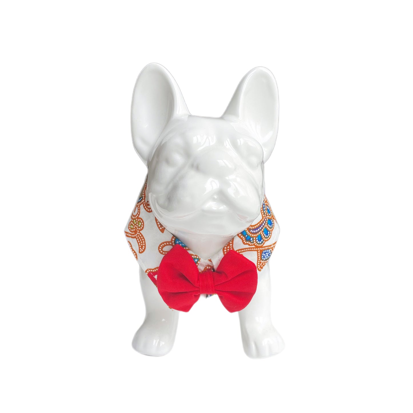 Batik Button Collar - White