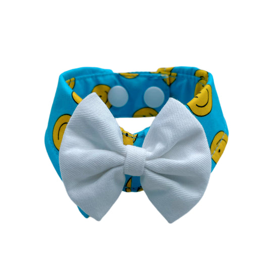 Smiley Button Collar - Blue