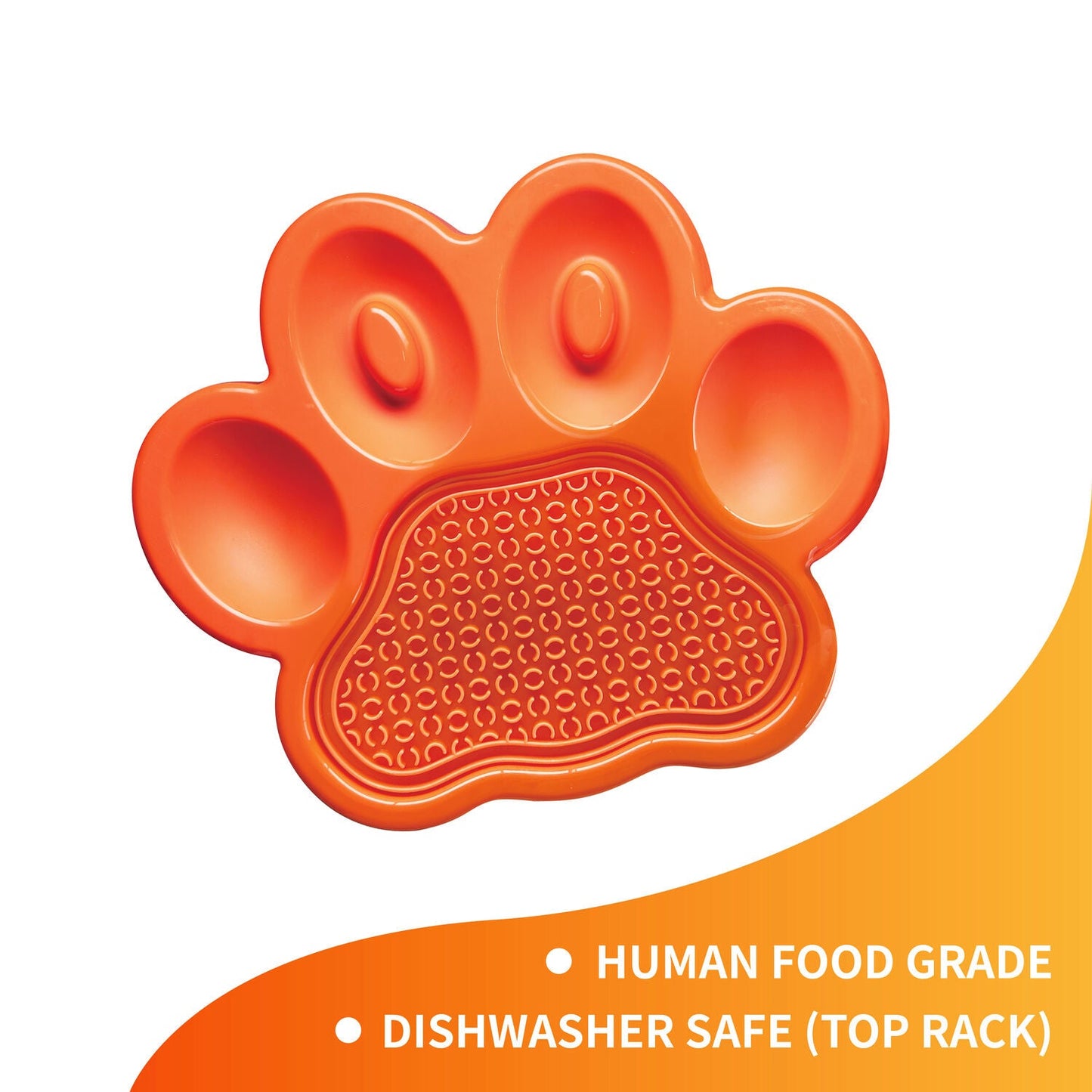 PAW 2-IN-1 Slow Feeder & Lick Pad - Orange (Easy)