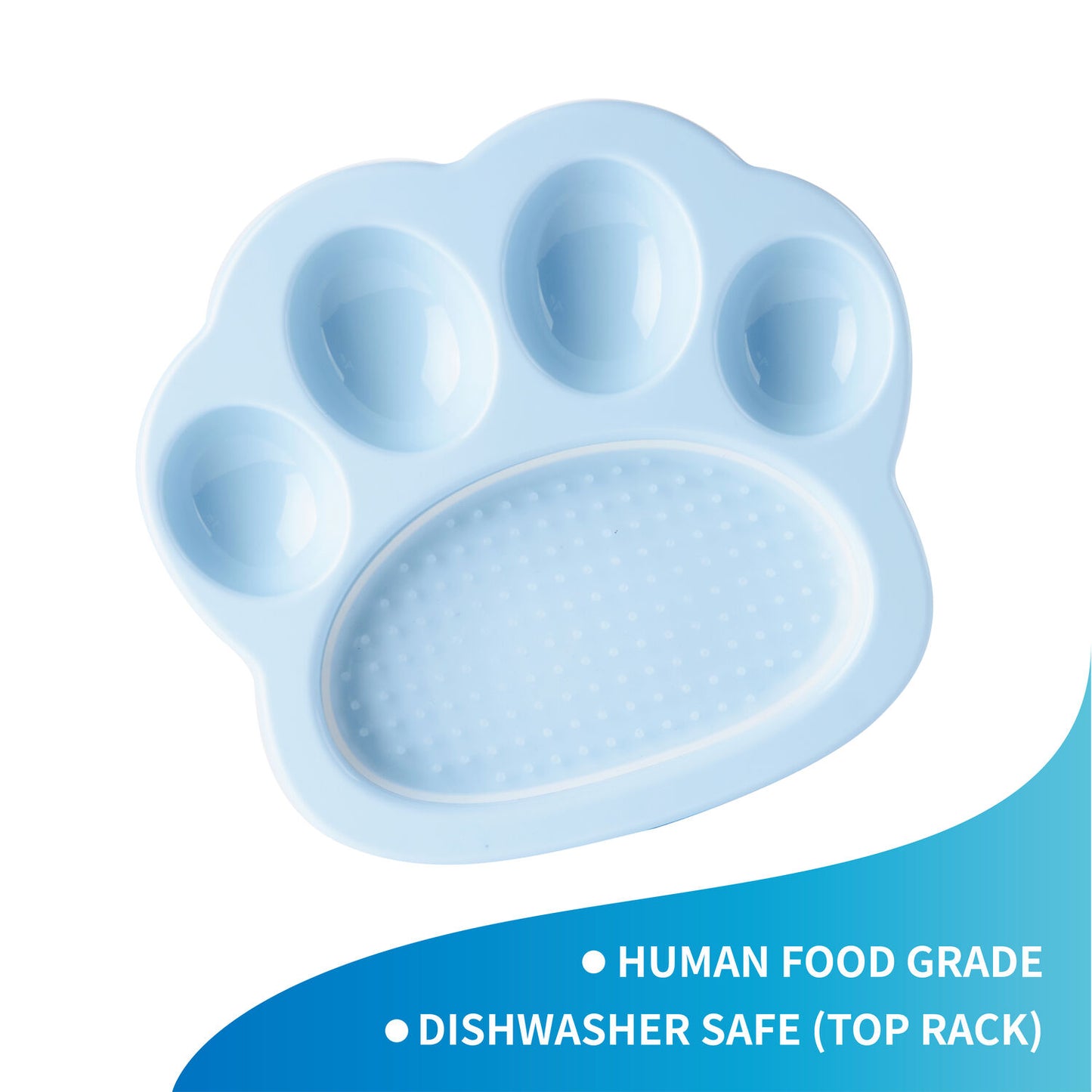 PAW 2-IN-1 Mini Slow Feeder & Lick Pad - Baby Blue (Easy)