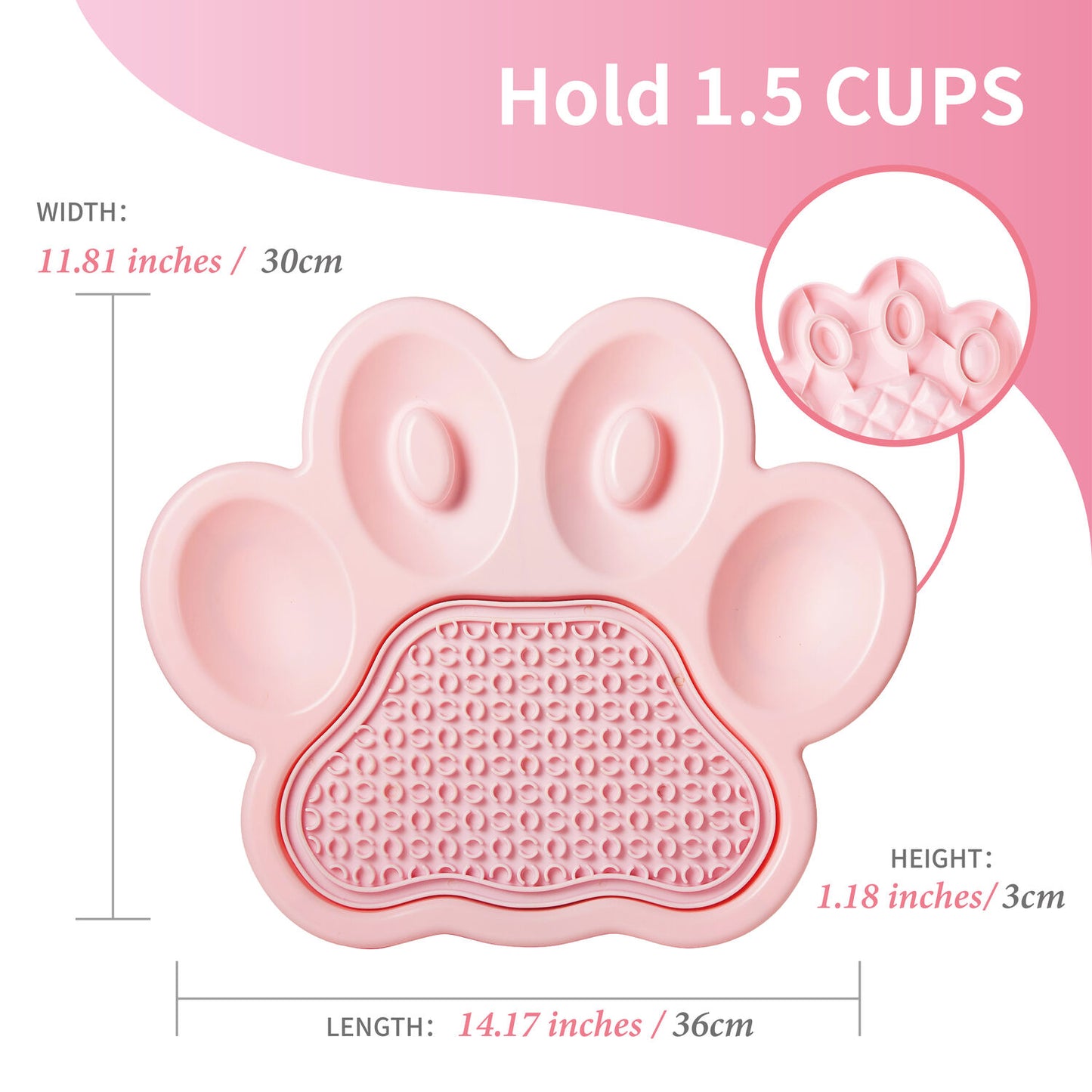 PAW 2-IN-1 Slow Feeder & Lick Pad - Baby Pink (Easy)