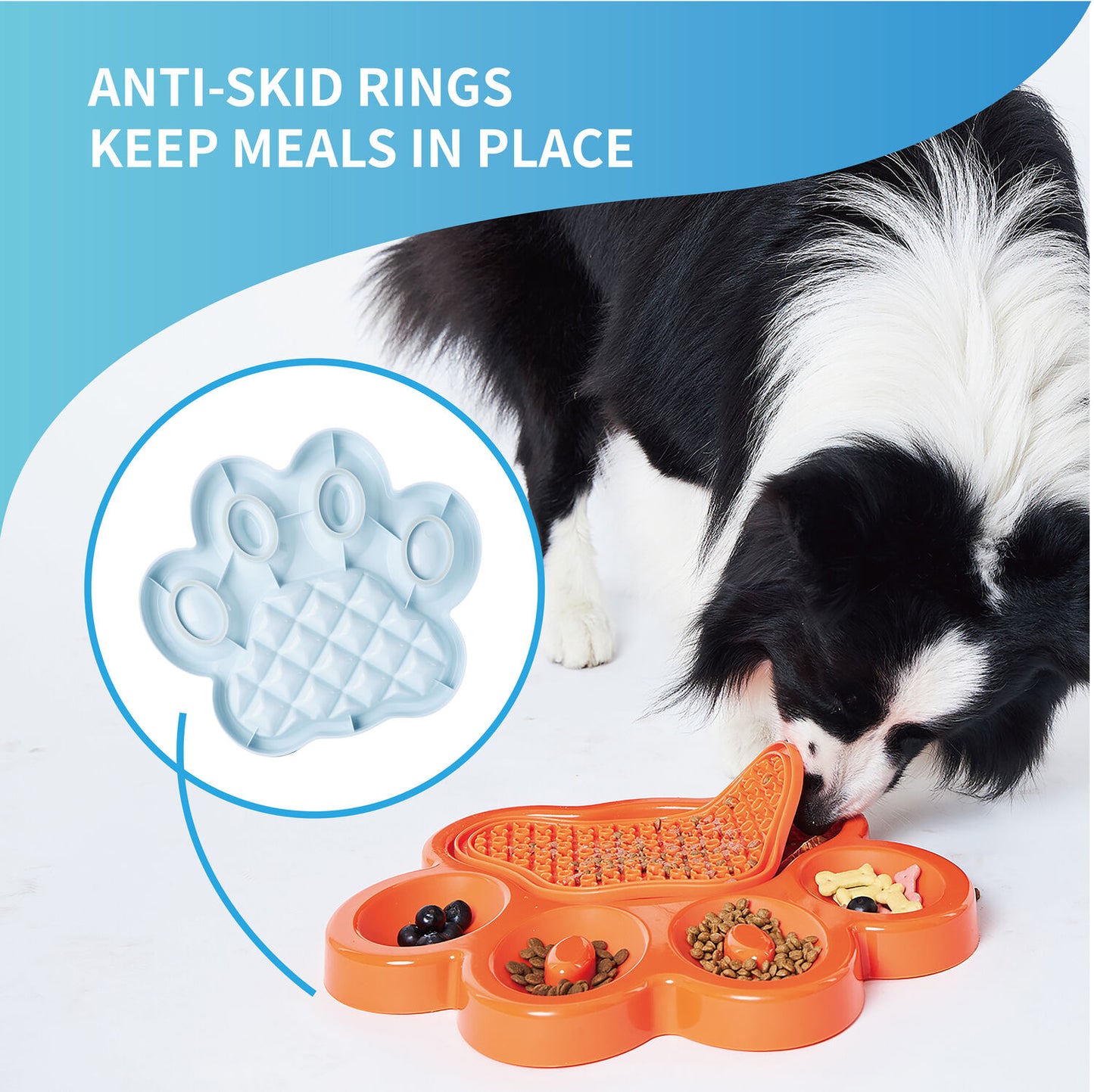 PAW 2-IN-1 Slow Feeder & Lick Pad - Baby Blue (Easy)