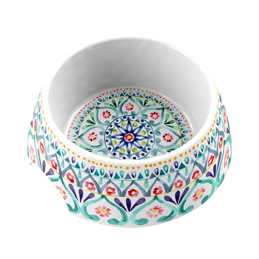 Boho Medallion Double Wall Pet Bowl